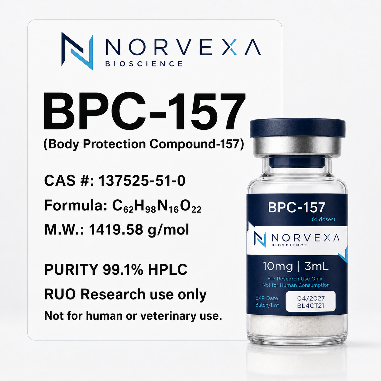 BPC-157 10mg detailed product poster